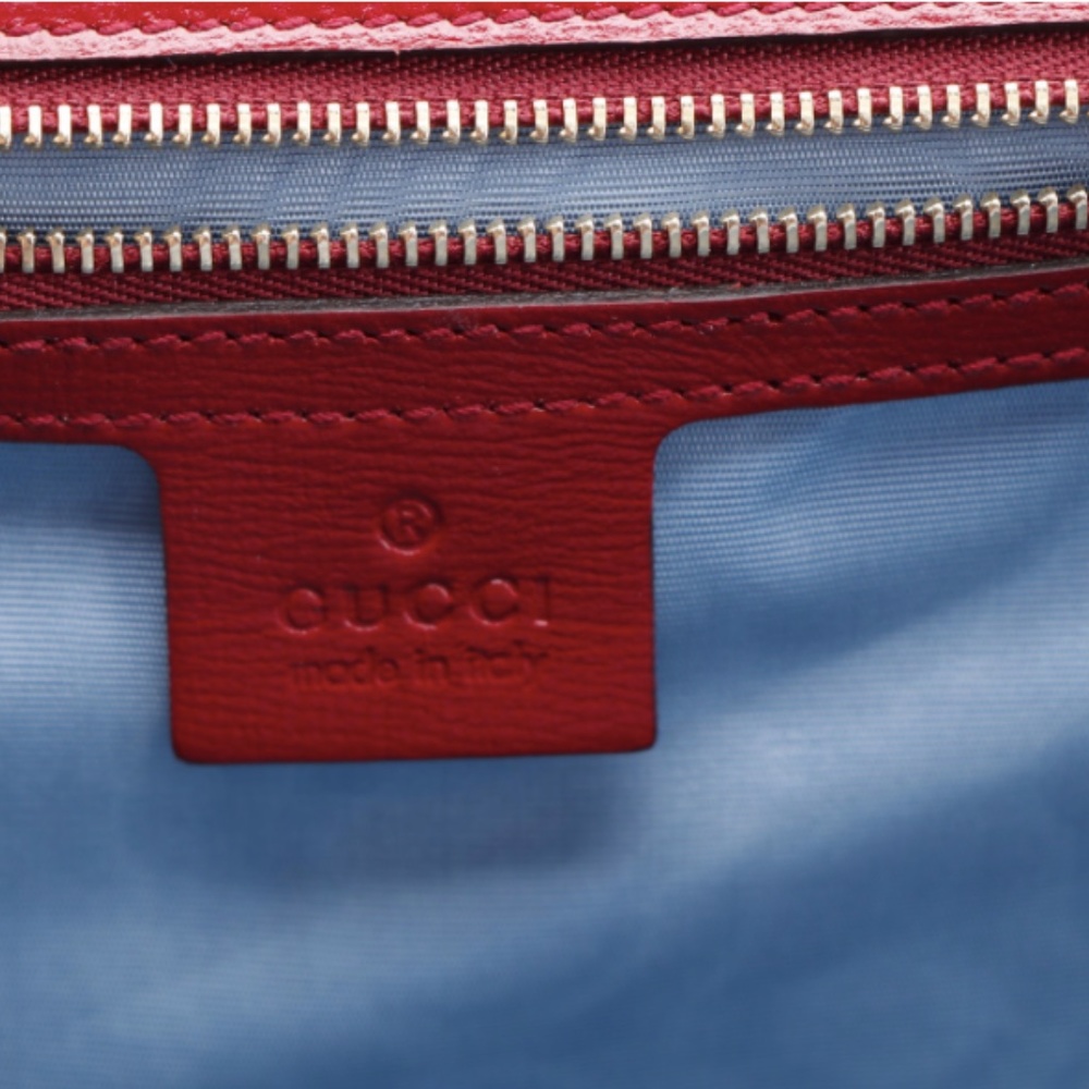 SOLD - Gucci Red Leather Shoulder Bag with Scarf - Picture 10 of 14